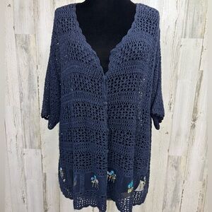 Teddi Plus Size Crochet‎ Cardigan Sweater